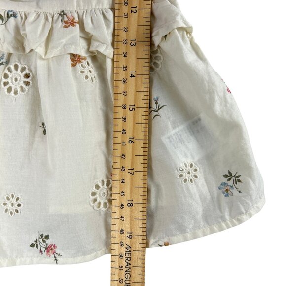 American Eagle Flutter Sleeve Eyelet Babydoll Peasant Blouse, Size Small - Picture 7 of 12